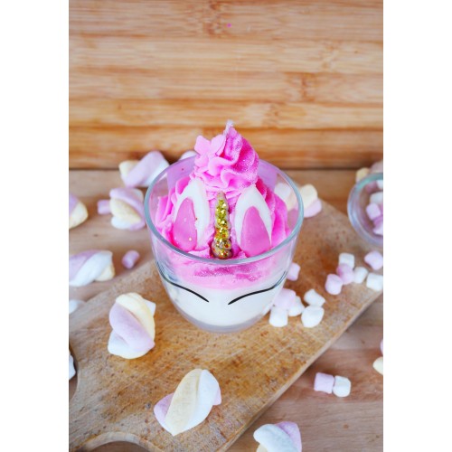 Bougie licorne Malabar fraise