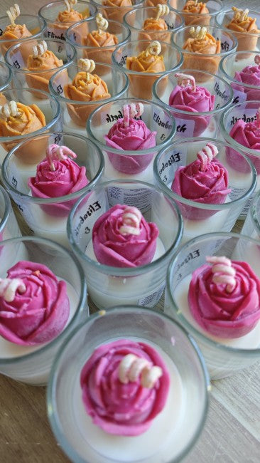 Commande bougies evenement rose