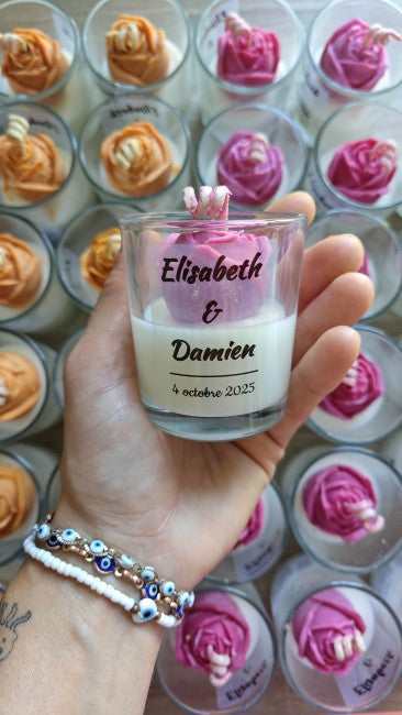 Commande bougies evenement rose