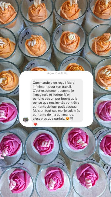 Commande bougies evenement rose