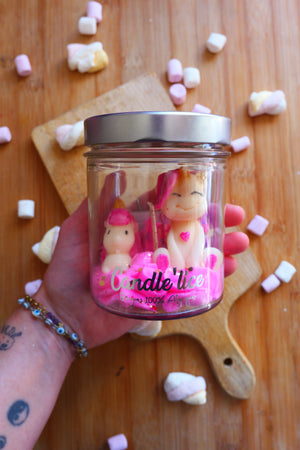 Bougie signature 2 licornes