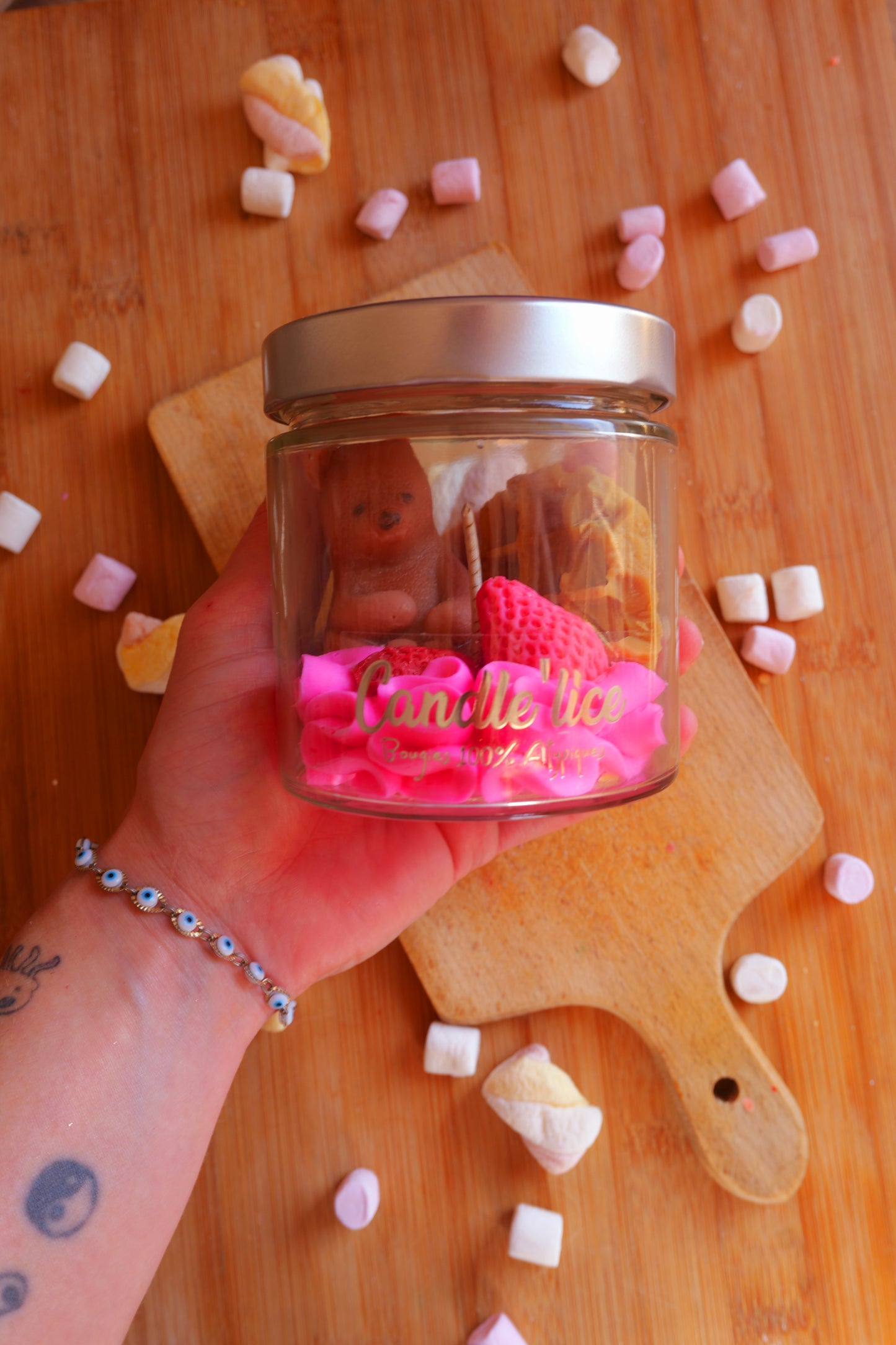 Bougie Ourson à la Fraise