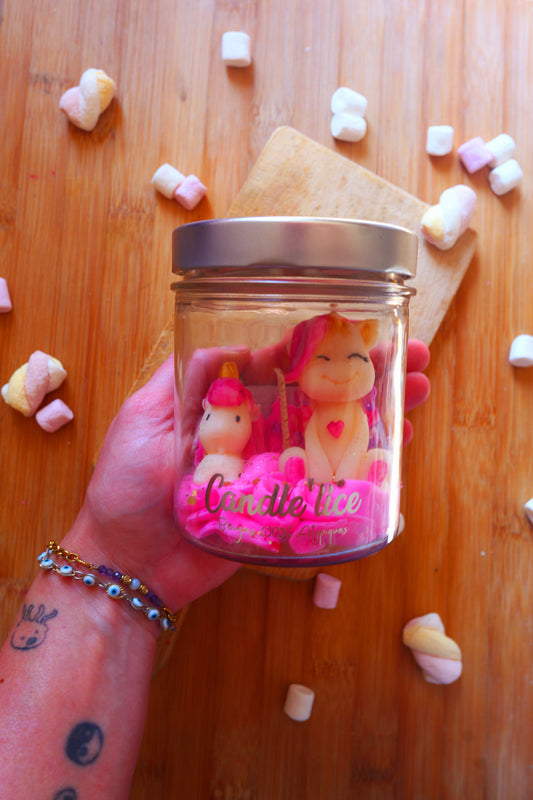 Bougie signature 2 licornes