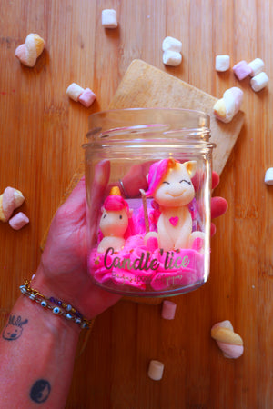 Bougie signature 2 licornes