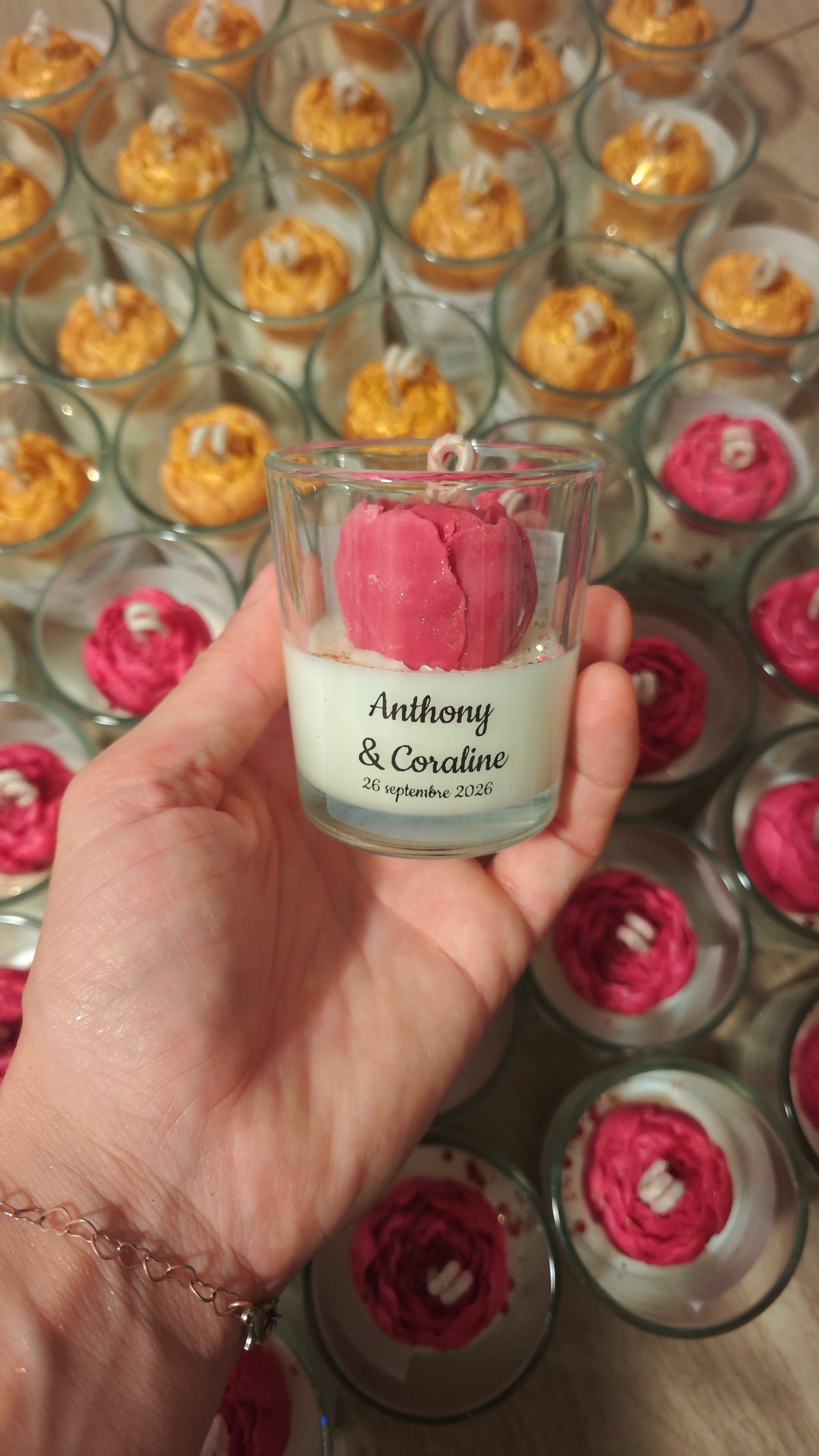 Bougie événement pivoine