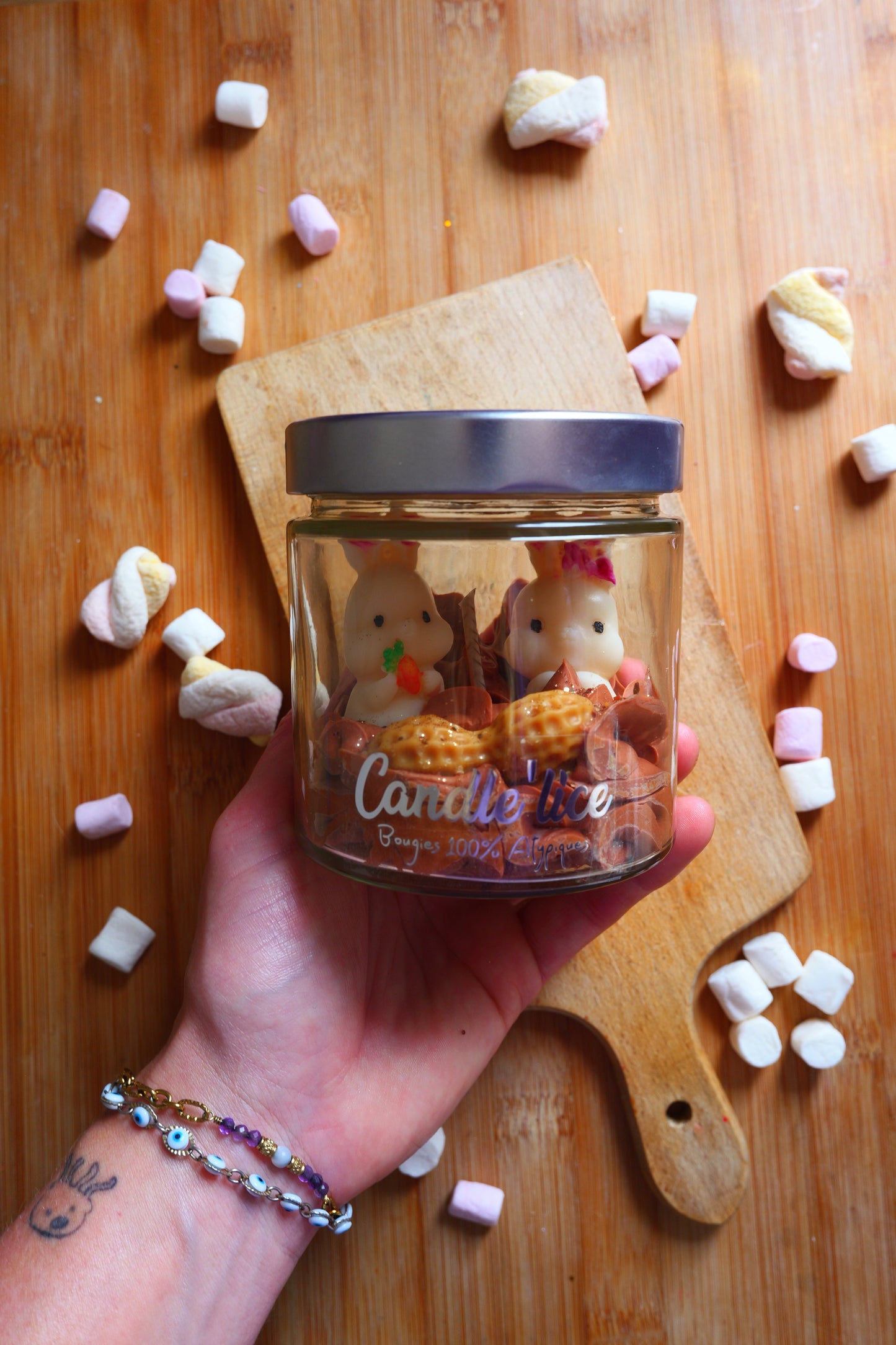 Bougie lapins cacahuetes