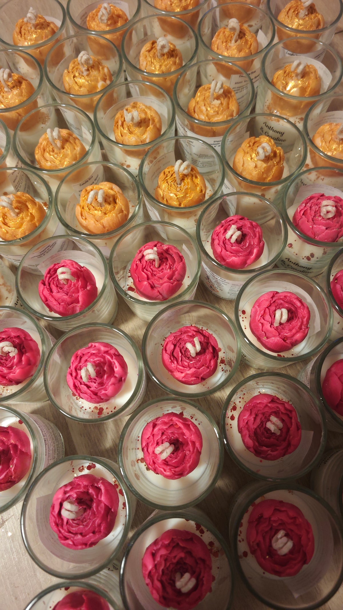 Bougie événement pivoine