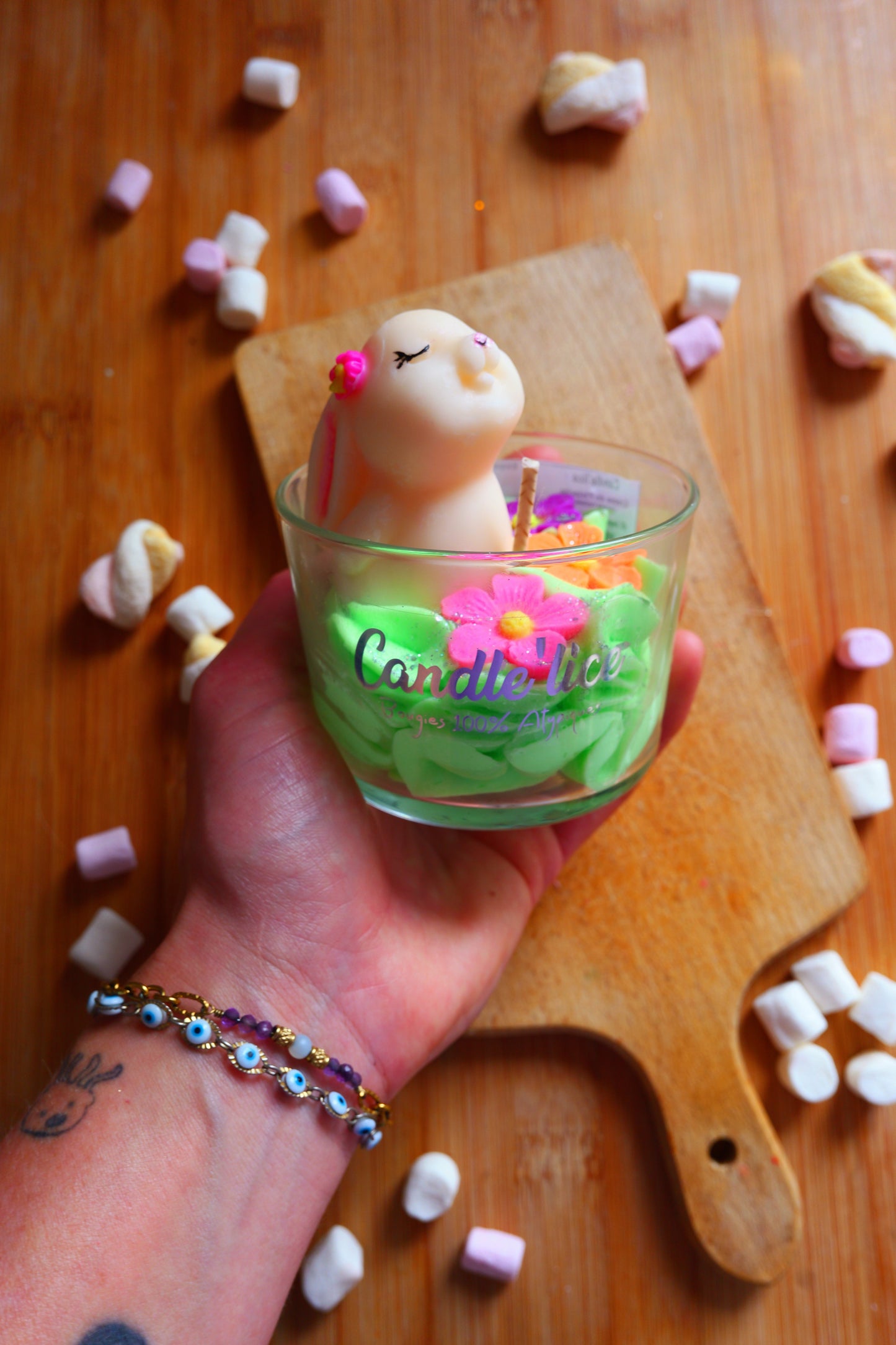 Bougie lapin pistache